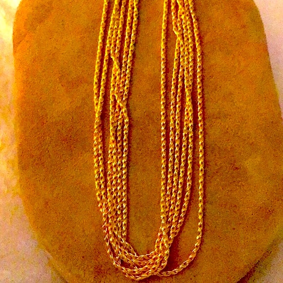 GOLD CHAIN NECKLACE 6 Beautiful strands made in ITALY 14kt gold NWT - Picture 1 of 11